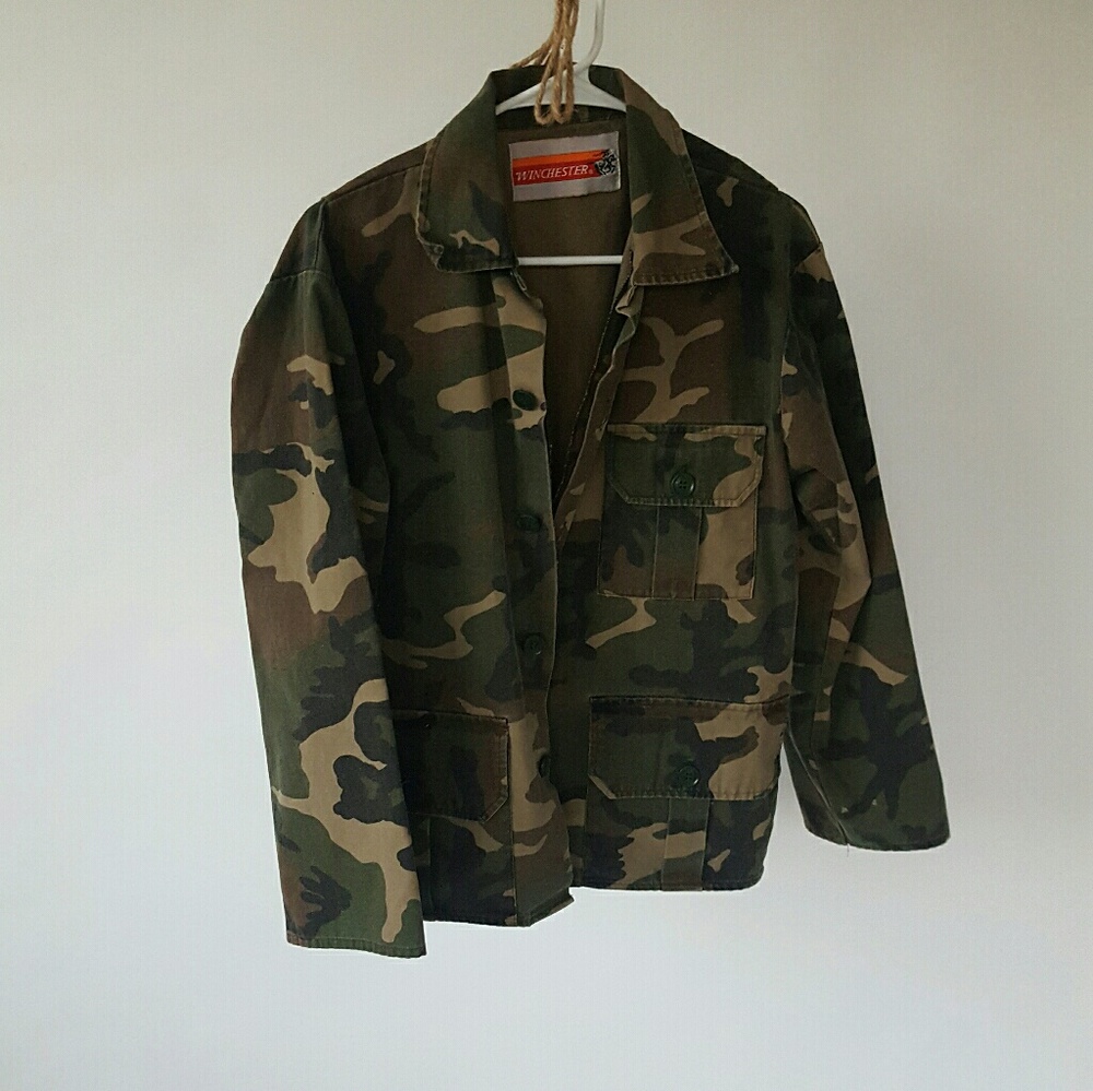 Vtg 80s Military Style Camo Jacket